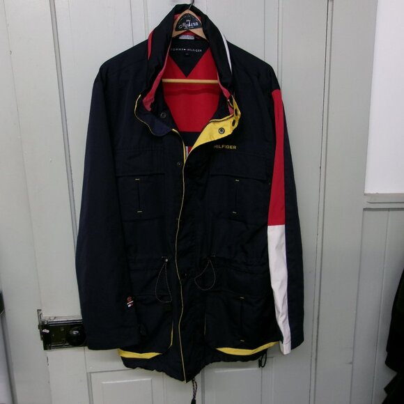 Tommy Hilfiger Performance Jacket Coat Parka Colorblock Men's XL Wind & ColdStop - Picture 1 of 9